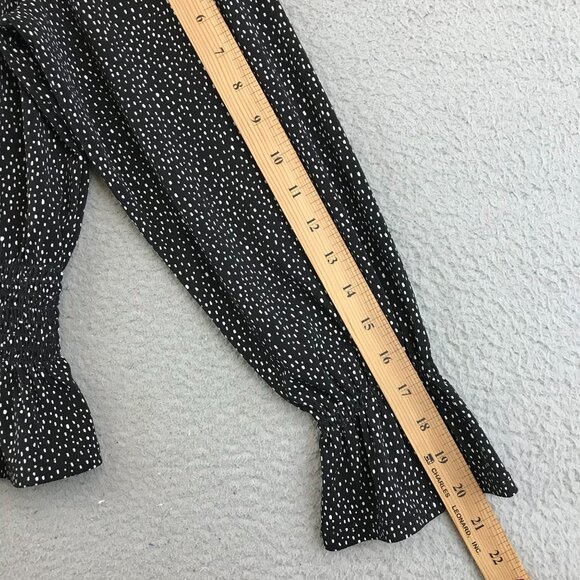 New Express Black & White Polka Dot Off-Shoulder Smocked Blouse S - Picture 7 of 10